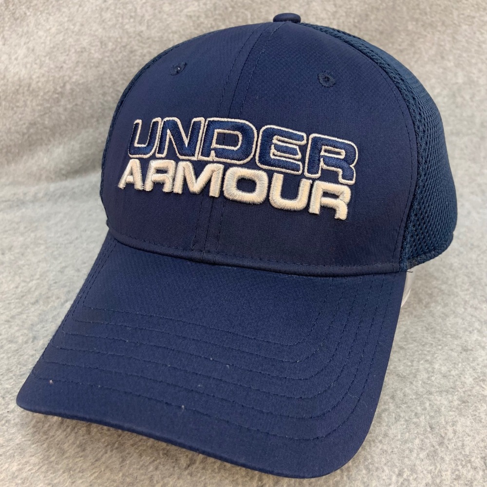 Under Armour Embroidered Logo Mens Navy Classic Fit Mesh Back Hat L/XL